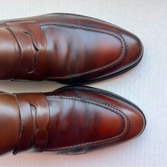 Magnanni Brown Leather Classic Penny Loafer Slip On Shoes Men’s Size 9 M 14658 - Picture 2 of 16